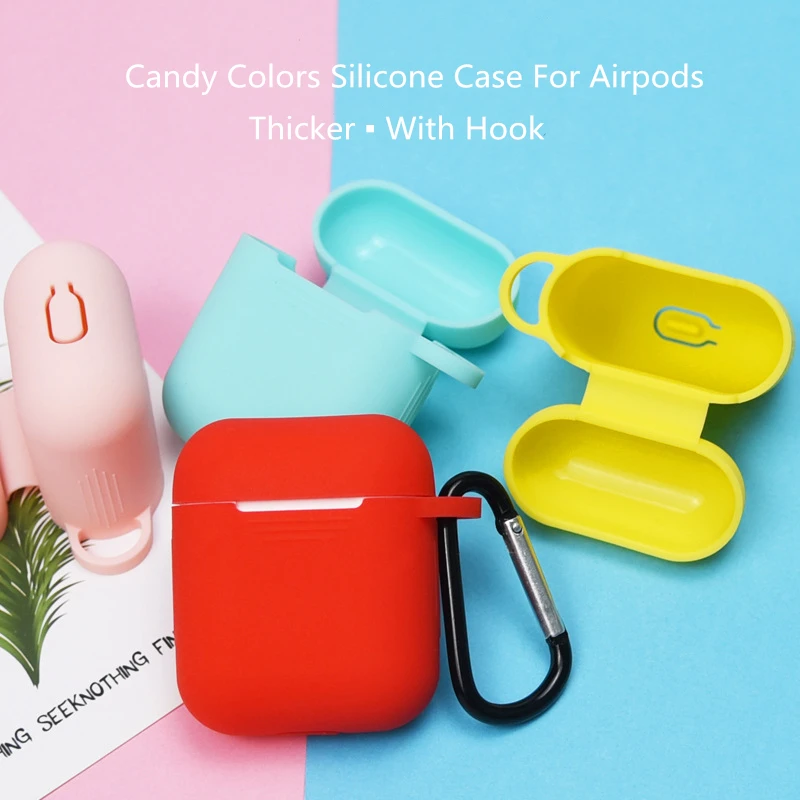Силиконовый чехол с крючком для беспроводных наушников AirPods i9s|Аксессуары
