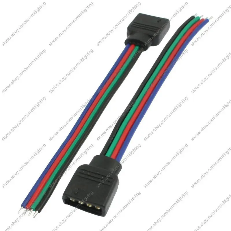10 шт 4 контактный разъем для кабеля RGB с проводом см быстрый шнур перемычки LED
