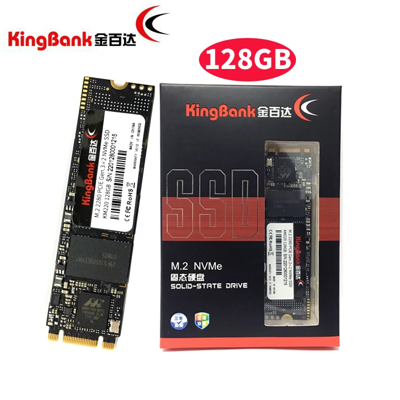 KingBank KM220 128 ГБ M.2 2280 PCIE GEN 3X2 SATA NVMe SSD PC Настольный Ноутбук сервер Внутренний ПК