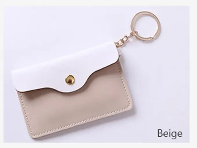 Beige Мини-кошелек для монет, кредитный держатель для карт для женщин и девушек, кошелек для ключей, брелок для ключей, кабель для наушников, USB диск, чехол, карман для автобусной карты - Цвет: Beige