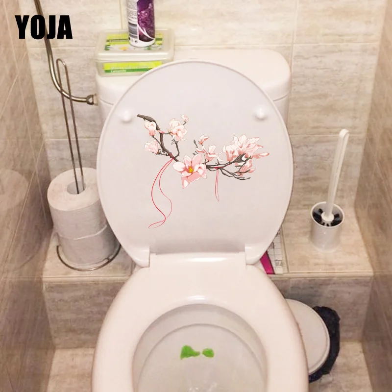 

YOJA 23*19,8 см классический декор в виде цветущей сливы для туалета наклейки на сиденья Наклейки на стены для комнаты T1-0345
