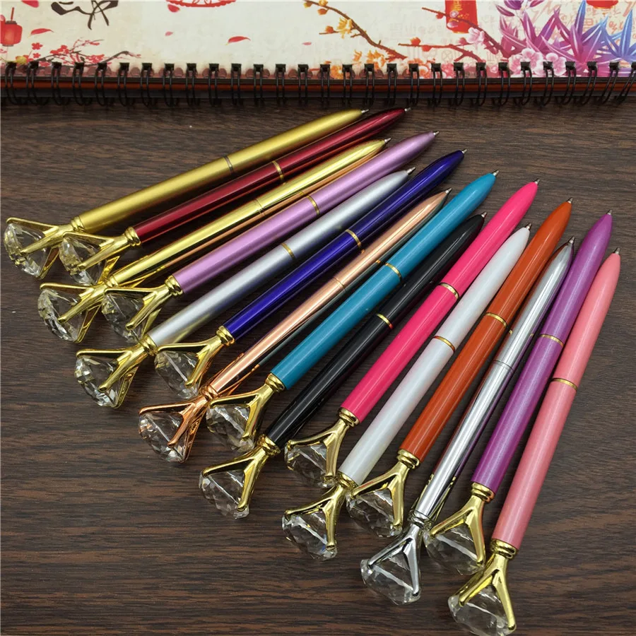 

Cute personality big diamond scepter metal ballpoint pen fashion school office supplies