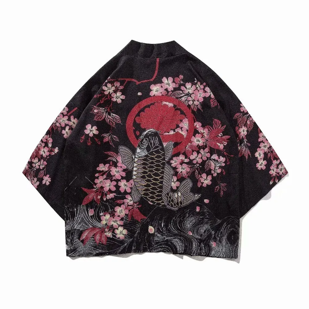 

Samurai Crane Japanese Style Kimono robes Haori Men Women Kimono Cardigan Traditional Japanese streetwear Clothing Asian Clothes