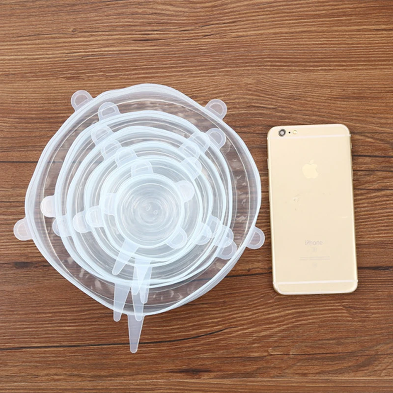 6 шт./компл. Универсальный силиконовые крышки стрейч крышка всасывания Пособия по