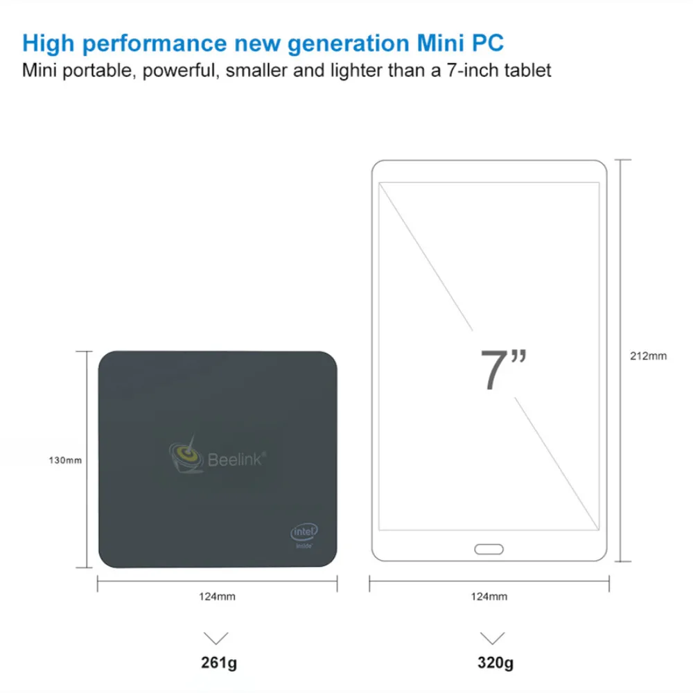 Beelink U55 Мини ПК Intel Core i3-5005U четырехъядерный процессор HD Graphic 5500 8 Гб RAM 2 4G/5 8G WiFi 1000