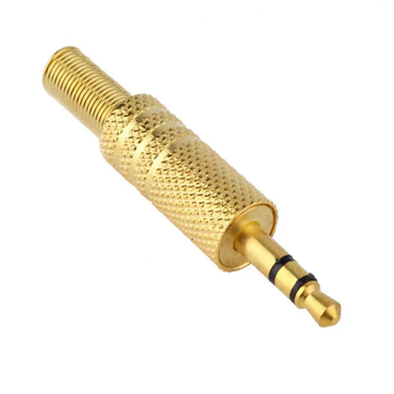 5 шт./лот Высококачественная позолоченная аудиовилка золотого цвета с 3 головками