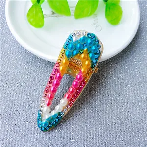 2 Free shipping korea style Neon color bead hairpins lovely women's hair accessories ins girl's rainbow Duckbill clip hairclips - Цвет: 2