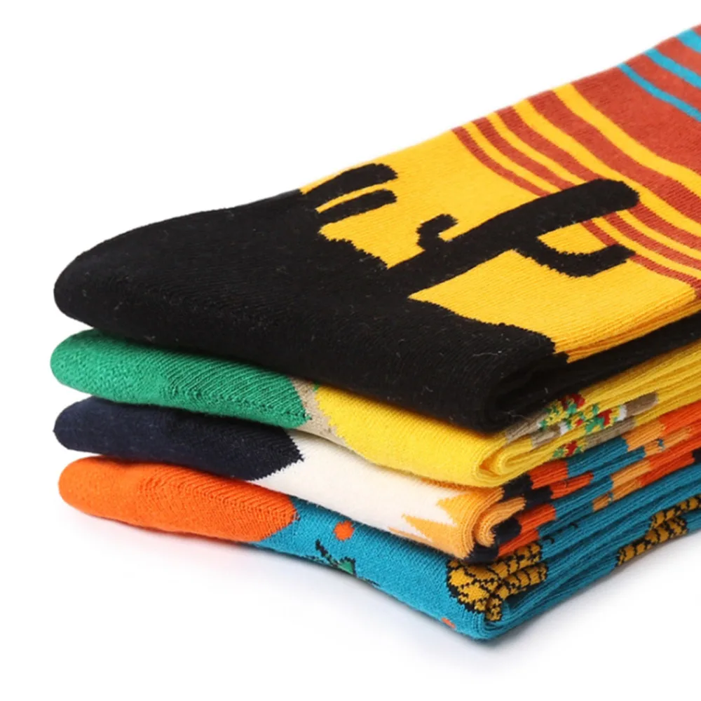 InStore высокое качество 200 игл чесаный хлопок мужские забавные носки ананас пиццы