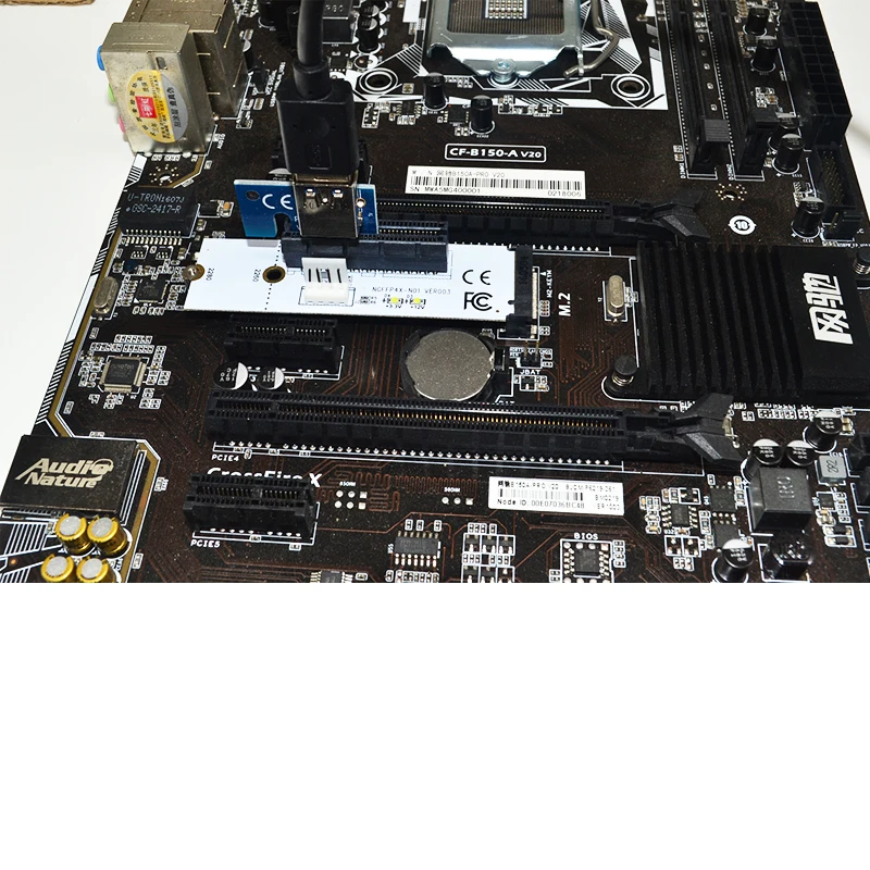M.2 к PCI-E 4X Riser Card M2 Key M к PCI Express X4 адаптер с светодиодный индикатором напряжения NGFF riser для NVMe для Биткойн Майнер
