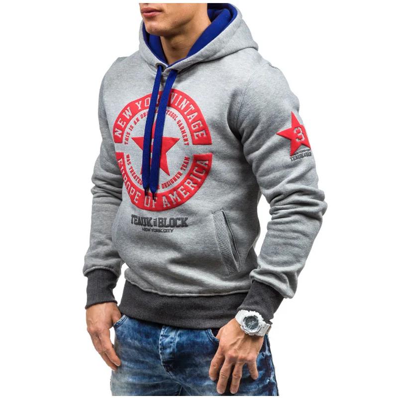 2018 толстовки мужские повседневные Хип-хоп облегающие нагрудные принтованные