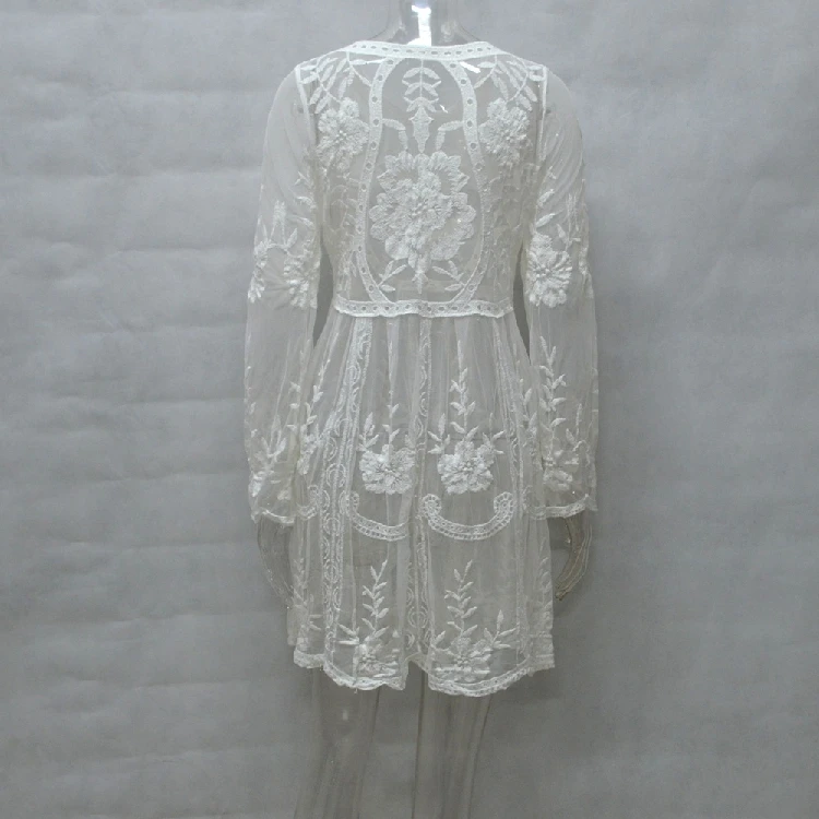 Новая летняя женская цветочная кружевная накидка на бикини сексуальная пляжная