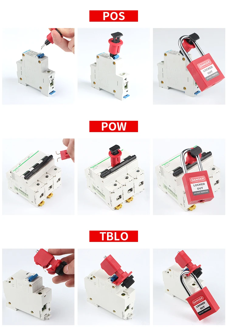 Lockey 60Amp нейлон полиамид миниатюрное устройство для блокировки размыкателя цепи Mcb замки POW Pin Out Wide