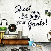 shoot for your goals quotes football wall stickers for kids rooms living room boys bedroom decor wall art decals gift