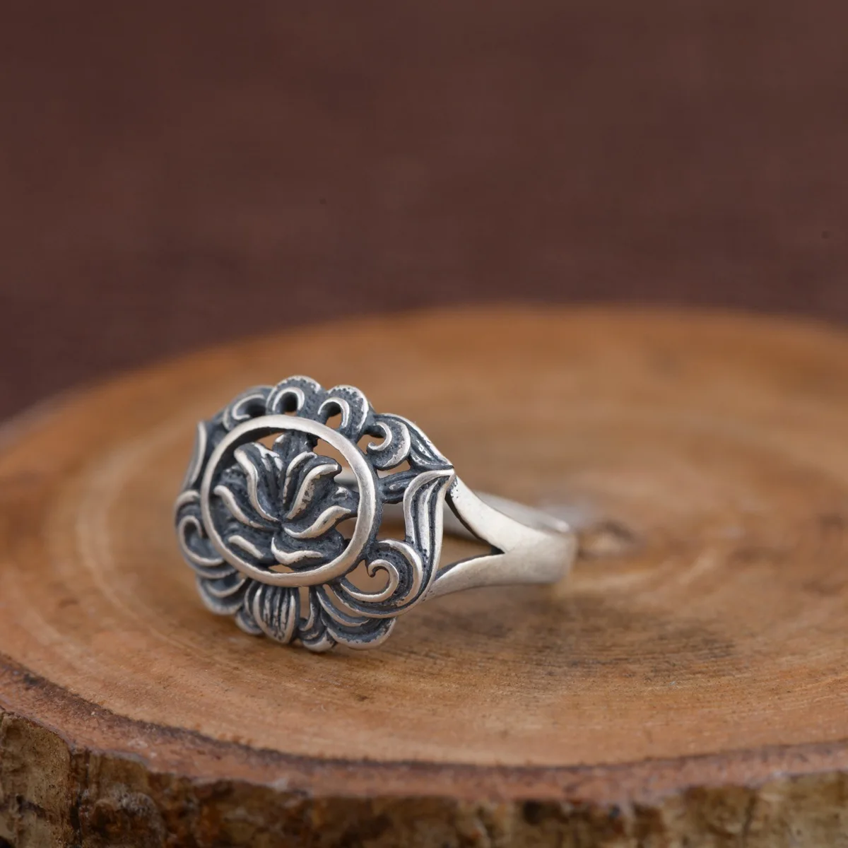 Ring S925 Pure Silver Wholesale Archaize Style Female Flowers With A Spoon In Her Mouth Matte New Gift | Украшения и аксессуары