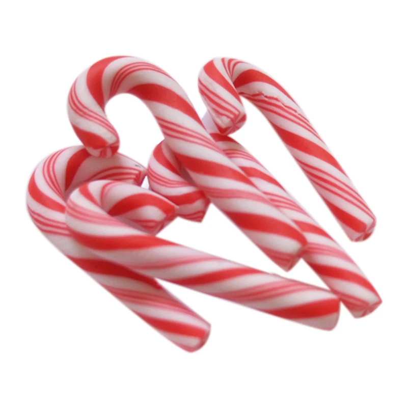 Red and white 50 шт. красный и белый ручной работы рождественские конфеты трость Kawaii миниатюрная еда для кукольного домика домашний декор - Цвет: Red and white