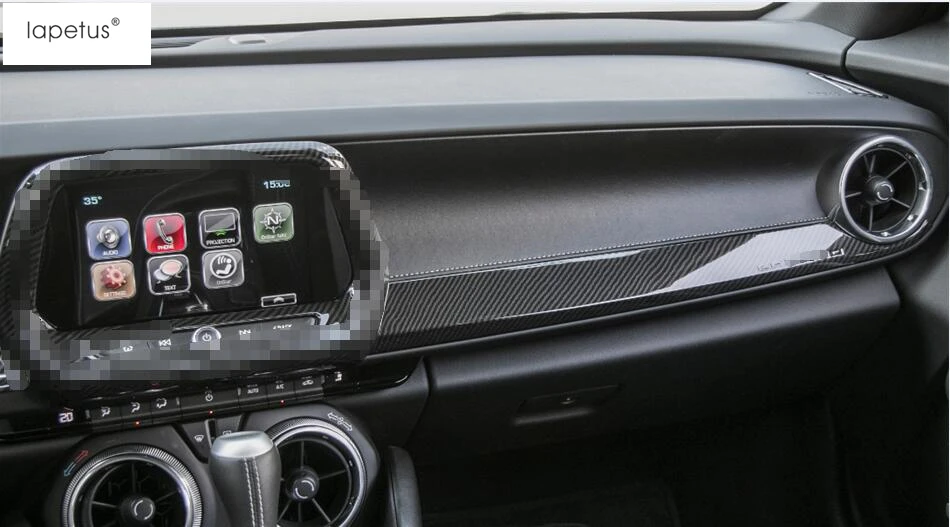 

Accessories Fit For Chevrolet Camaro 2016 - 2020 ABS The Co-pilot Central Control Strip Molding Cover Kit Trim Carbon Fiber Look