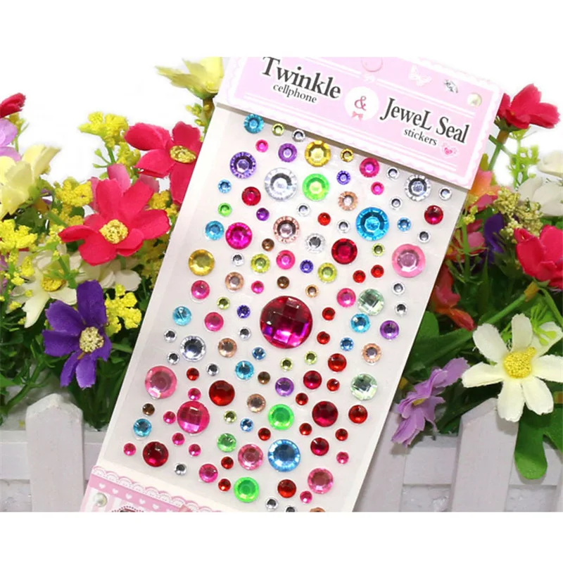 1 Лист/много Круглой Формы Мотив Плоской задней Бусы Наклейка Телефон Автомобиль