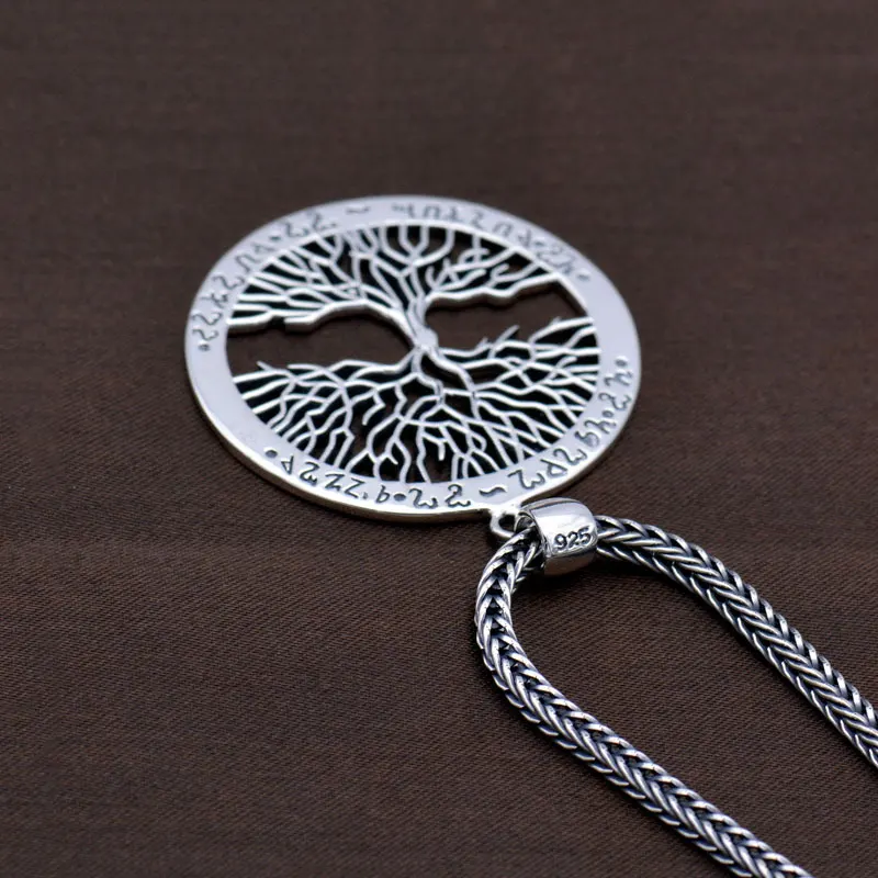 925 пробы серебряная подвеска реального Чистая натуральная S925 одноцветное тайское серебро дерево подвески для Для мужчин Для женщин ювелирных изделий