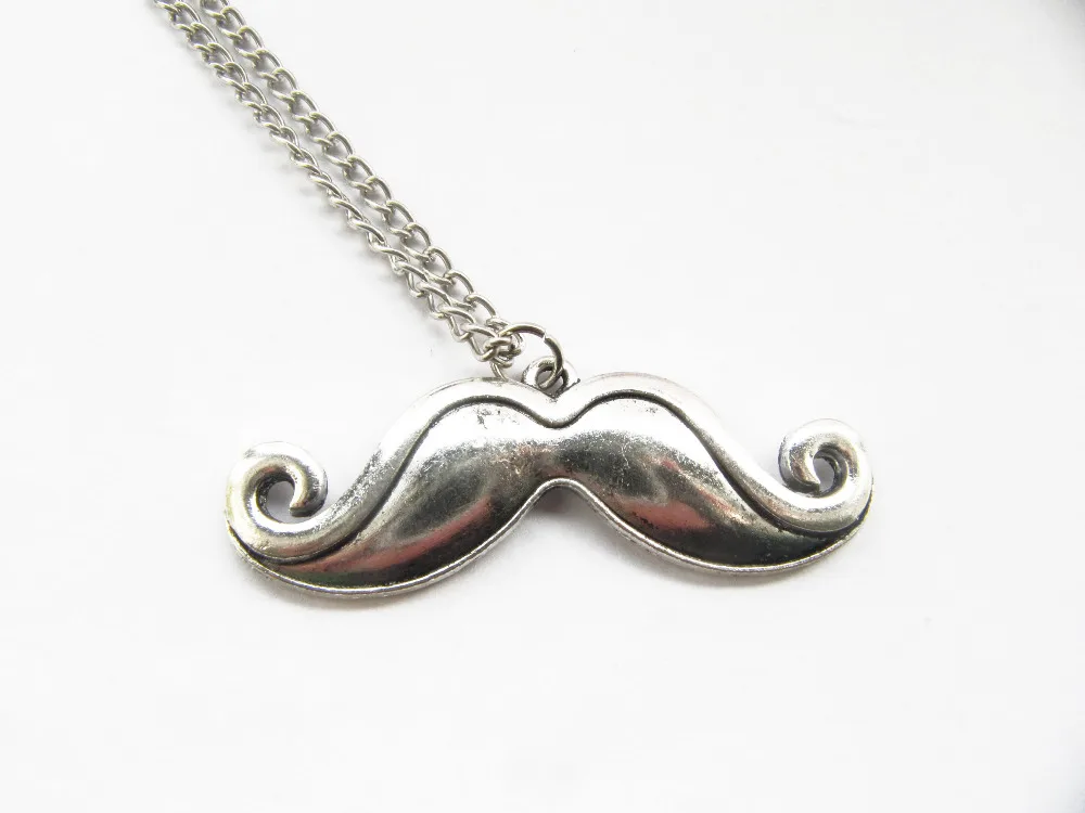 2 шт. Оптовая продажа-Усы Цепочки и ожерелья древний серебряный борода усы смешно