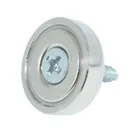 Магнит гаражный Неодимовый, диаметр 16 мм, 6 кг, с винт с потайной головкой отверстиями, органайзер для ключей, 10 шт.