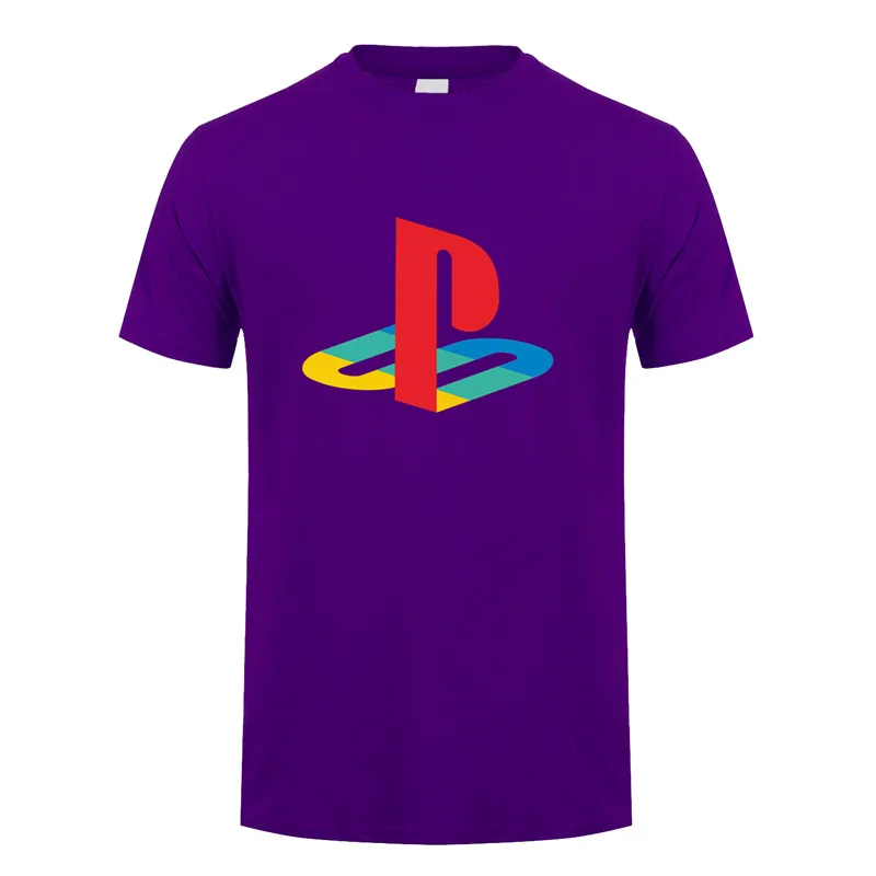 Playstation футболка мужские топы Игра Новая мода короткий рукав футболки мужские футболки - Цвет: Purple