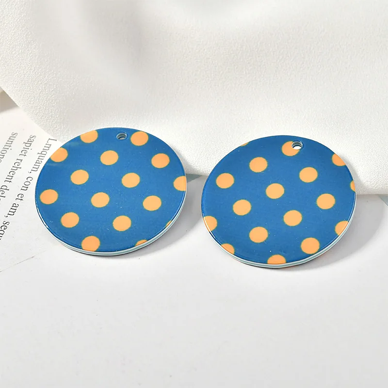 Ретро Геометрические круглые синие акриловые аксессуары DIY ручной работы серьги