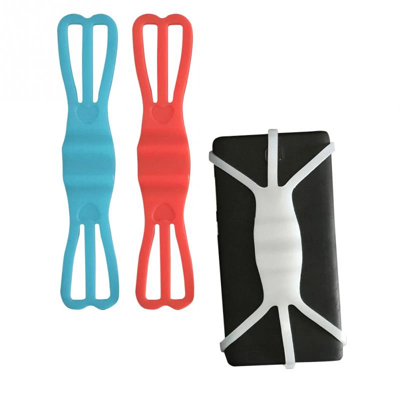 Pushingbest Silicone Rubber Elastic Security Band Bike Mount Phone Holder Universal Car Cradle Stand for |