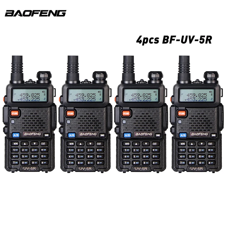 

4pcs/lot upgrade version Baofeng UV-5R Walkie Talkie PortableTwo Way Radios 128CH VHF/UHF 136-174/400-520MHz Transceiver