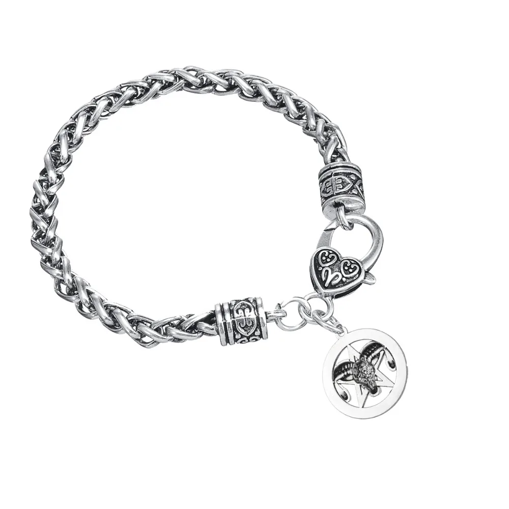 Тибетский браслет Teamer античный серебристый Ox ОЗУ пентаграмма подвеска в виде