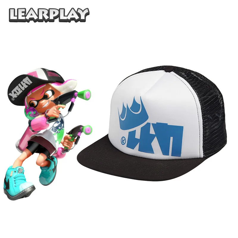 Learplay Splatoon King флип регулируемые кепки с сеткой бейсбольная кепка Дальнобойщик шляпа Рождественский костюм аксессуары для взрослых детей - Цвет: blue