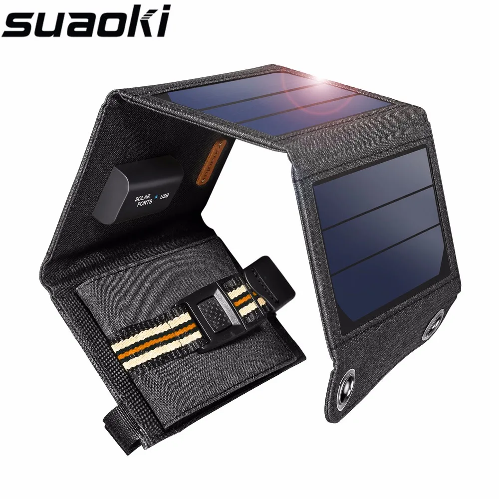 Suaoki 7W солнечная панель 5V USB выход портативный складной внешний аккумулятор