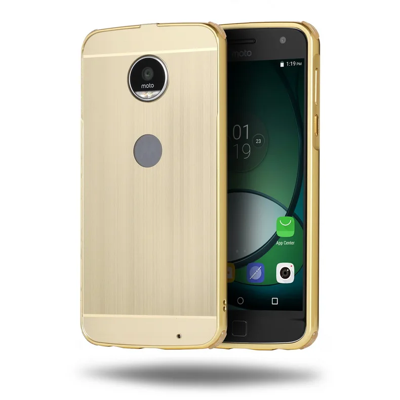 Металлический чехол для Motorola Moto Z XT1650 противоударный алюминиевый каркас роскошный Ультратонкий Пластиковый Чехол для Moto Z XT1650 чехол - Цвет: Золотой