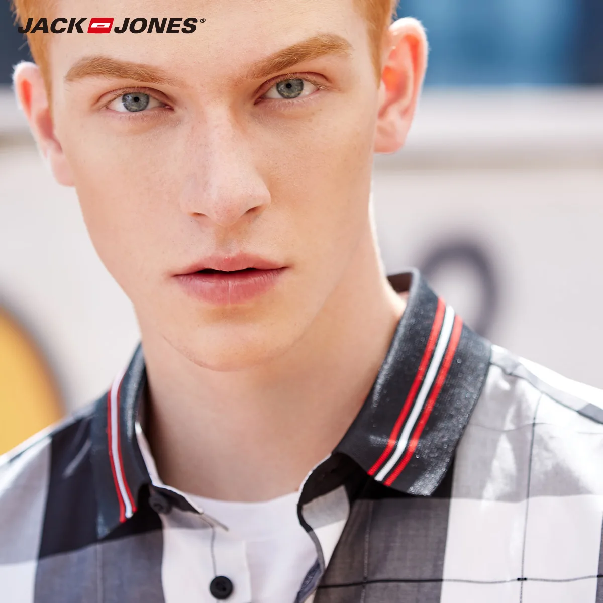 JackJones Мужская зимняя хлопковая рубашка с лацканами приталенный силуэт длинными