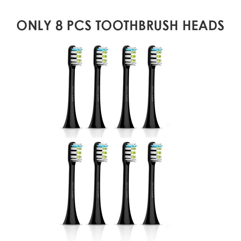 8 pcs black heads SOOCAS X3 X1 X5 насадки для зубных щеток для Xiaomi Mijia сменная зубная щетка оригинальная Soocare Соник электрическая щетка головка ультра Соник - Цвет: 8 pcs black heads