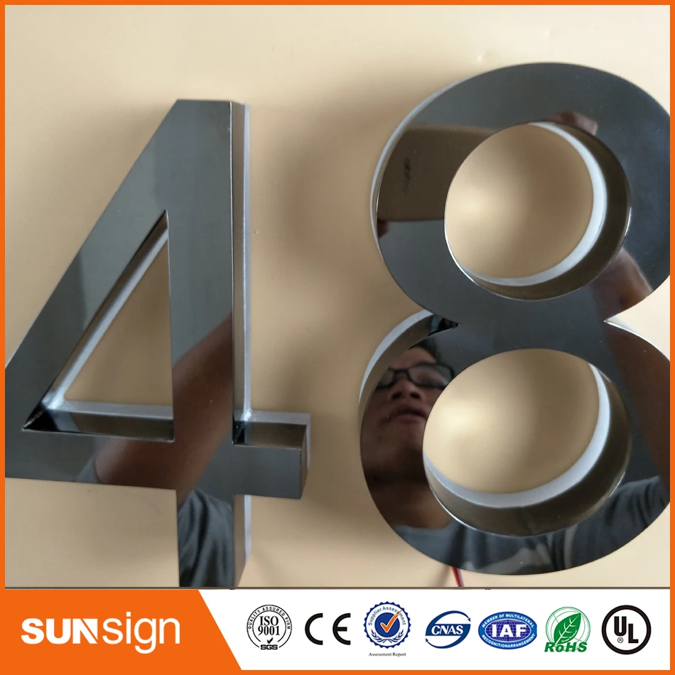 H 15 см оптовая торговля из нержавеющей стали с подсветкой СВЕТОДИОДНЫЕ Буквы