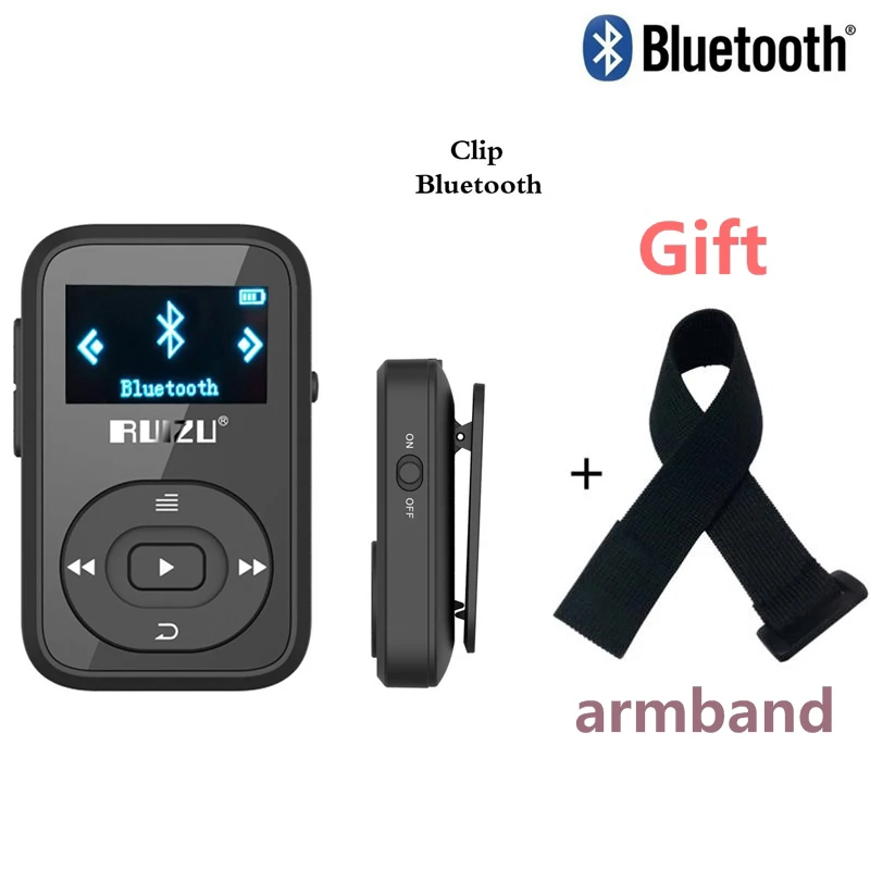 Оригинальный RUIZU X26 мини клип Bluetooth MP3 плеер 8 Гб Спортивные mp3 плеера Регистраторы