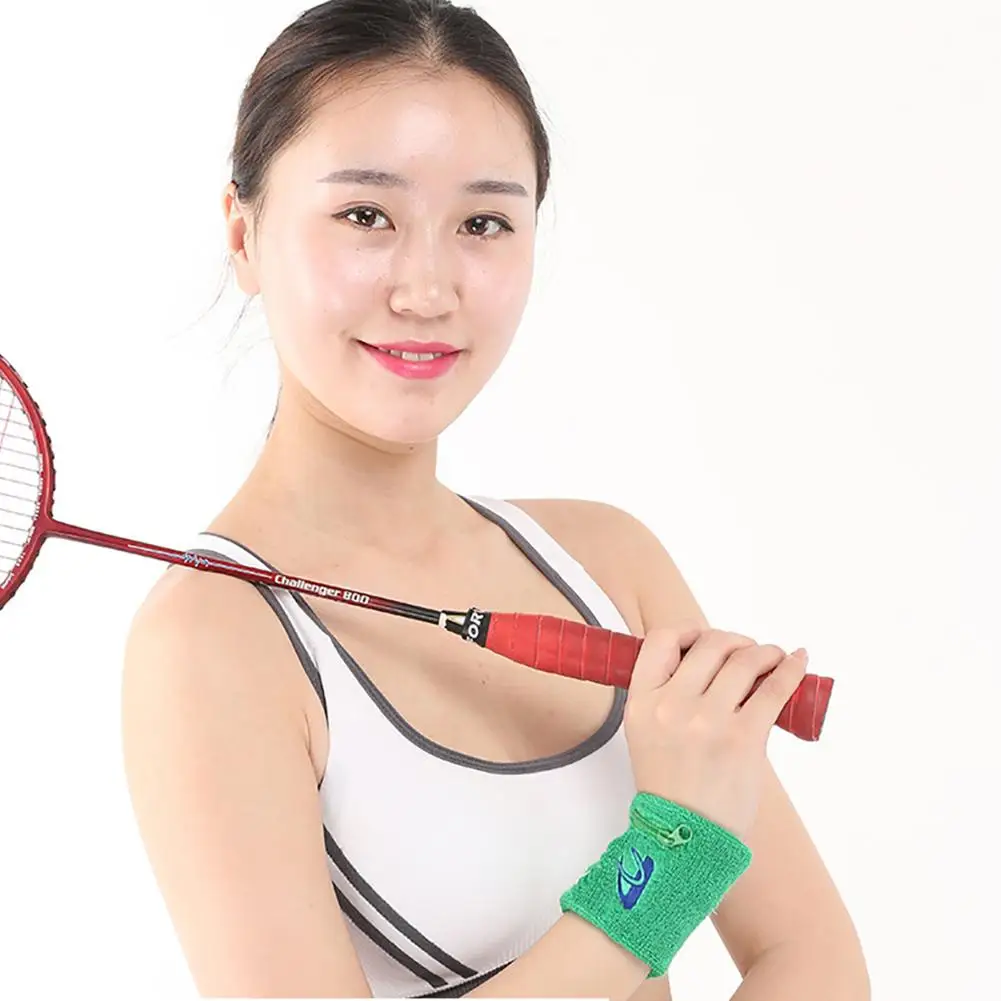4PCS Cotton Sweat- Absorbent Towel Wrist Wallet Wristband with Zipper Suitable for Running Walking Basketball Tennis Hiking