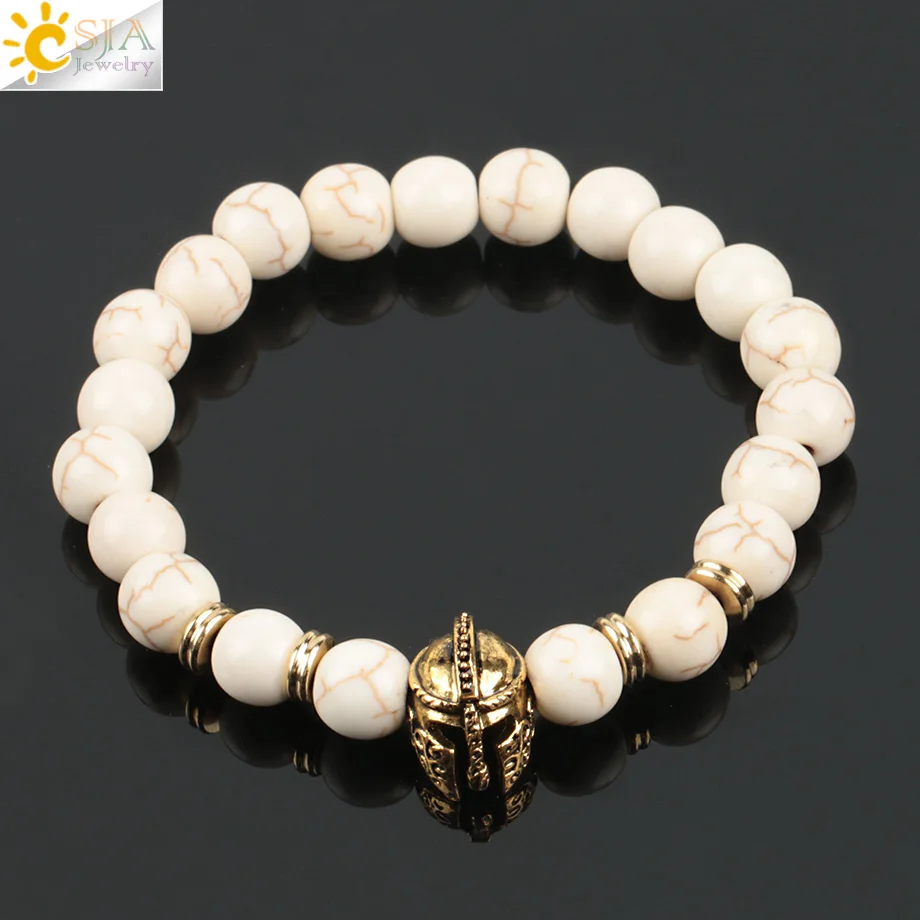 Женский браслет-амулет CSJA в европейском стиле с искусственным камнем античном