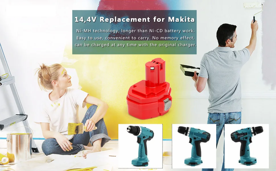 Makita 14,4 V 3.0Ah никель-металл-гидридного Замена Батарея для 1420 1422 1433 1434 1435 1435F PA14 192600-1 193158-3 192699-A 6233d или больше