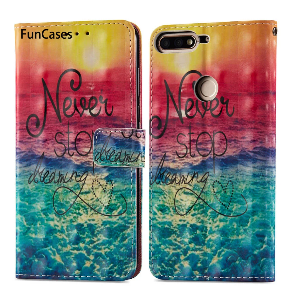 3D чехол книжка для HUAWEI Nova 2 Lite 32 ГБ LDN LX2 из ПУ кожи Nova2Lite 2018 s кошелек ТПУ полный
