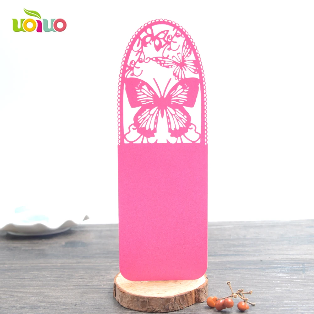 

100pcs Hot sell stationery supplier paper laser cut butterfly various colors bookmark with cheap price
