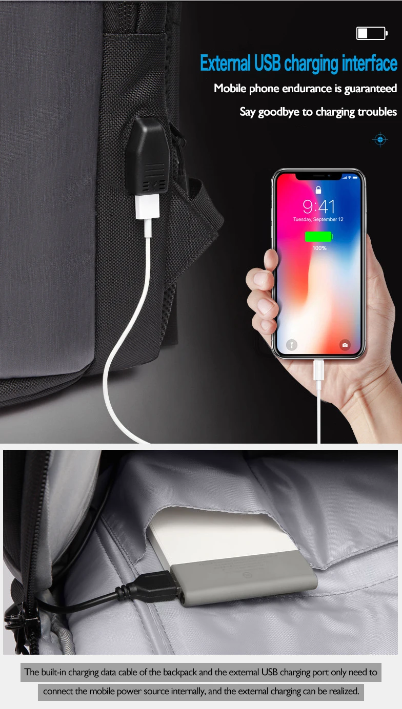 OZUKO, новинка, USB, анти-вор, рюкзак, мужской, многофункциональный, 15,6 дюймов, для ноутбука, школьная сумка, модный мужской рюкзак, водонепроницаемый, для путешествий, Mochila