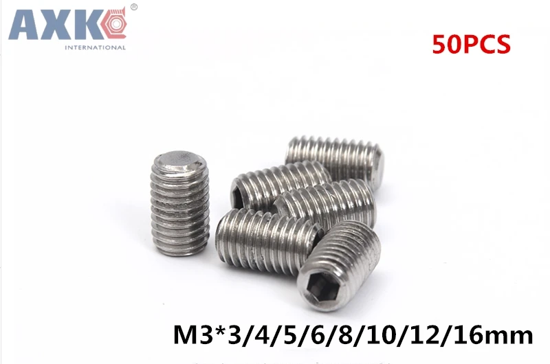 AXK 50 шт. M3 * 3/4/5/6/8/10/12/16 мм Шестигранная головка из нержавеющей стали с шестигранной