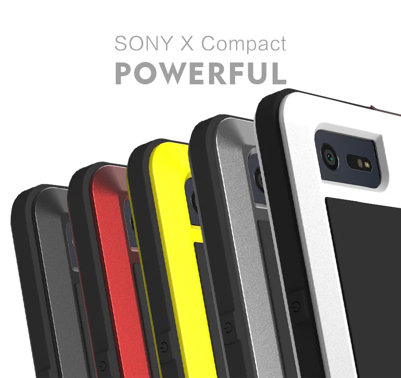 for Sony Xperia X Compact F5321 Case LOVE MEI Shock Dirt Proof Water Resistant Metal Armor Cover Phone Mini capa |