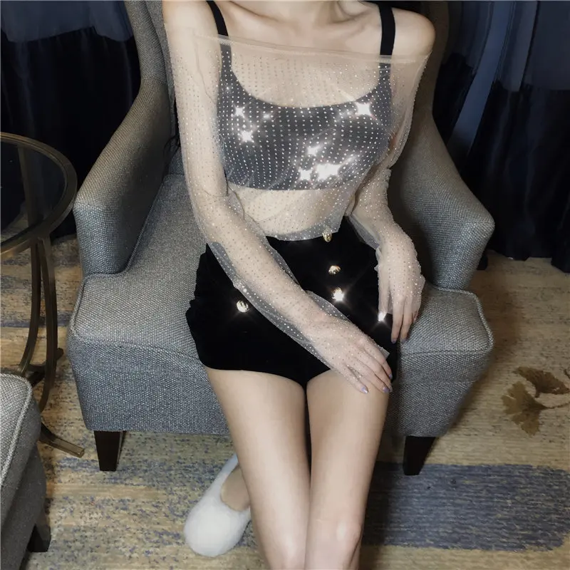 Hzirip Appliques Mesh Lace Fresh Female Slash Neck High Quality Casual Sweet Solid Loose Free Simple All-Match Shirts 2 Colors | Женская
