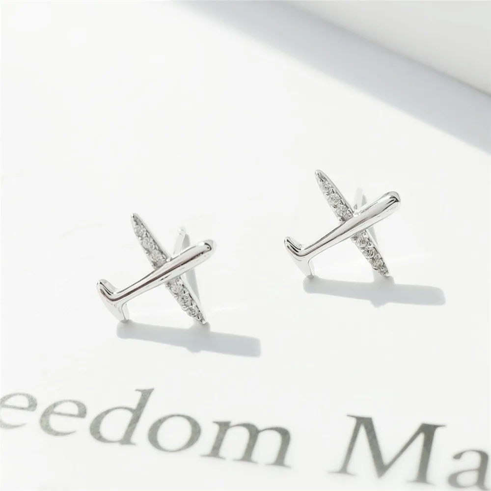 Женские серьги гвоздики из серебра 100% пробы с фианитом|hypoallergenic stud earrings|fashion