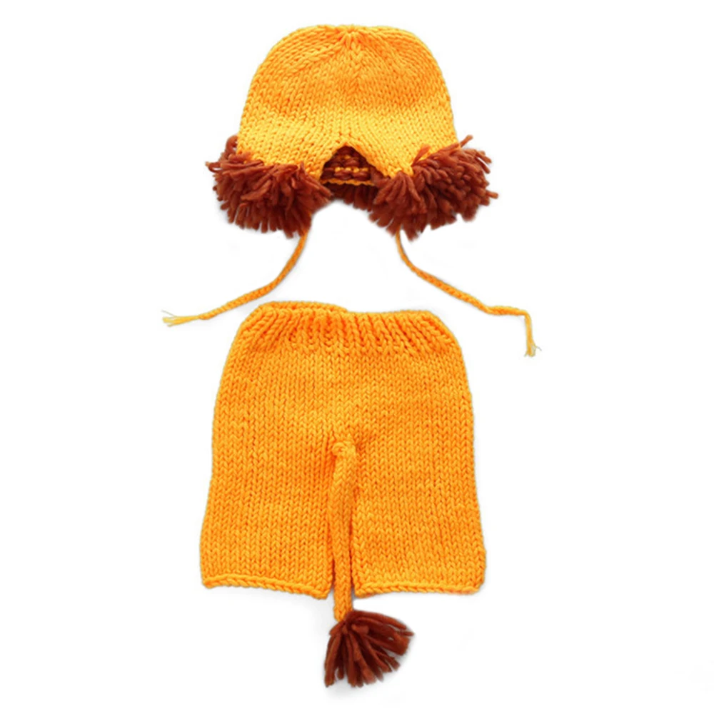 Newborn Baby Photography Props Animal Pants Knit Hat Set Cute Hand Made Crochet Costume Photo Shoot Clothes New Arrival | Детская одежда