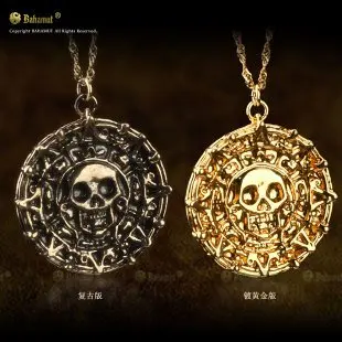 Bahamut Пираты Карибского моря цтекская монета ожерелье с кулоном Бесплатная