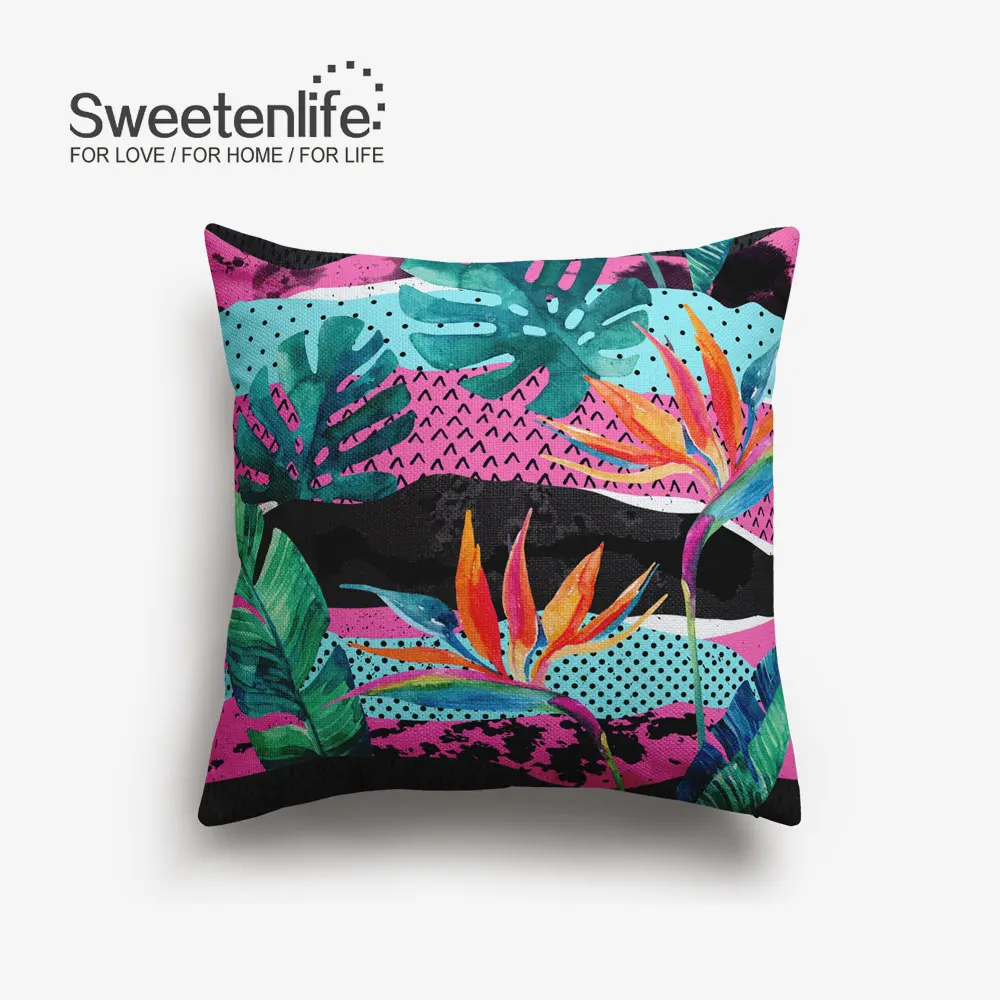 Sweetenlife, 60x60 см, цветочный рисунок, наволочка для подушки, пасторальный стиль, наволочки для подушки, домашний декор, высокое качество, белая льняная декоративная подушка