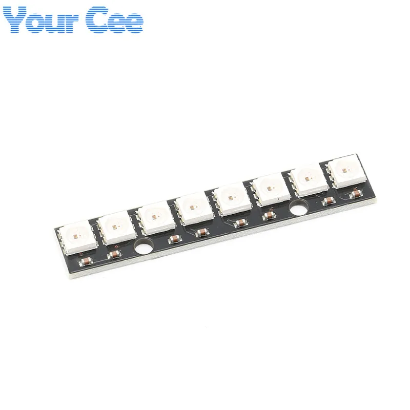 8 каналов WS2812 5050 RGB светодиодные лампы Встроенная полноцветная макетная плата 8P